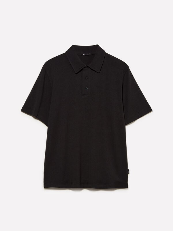 Black slim fit polo - men's polos | Sisley
