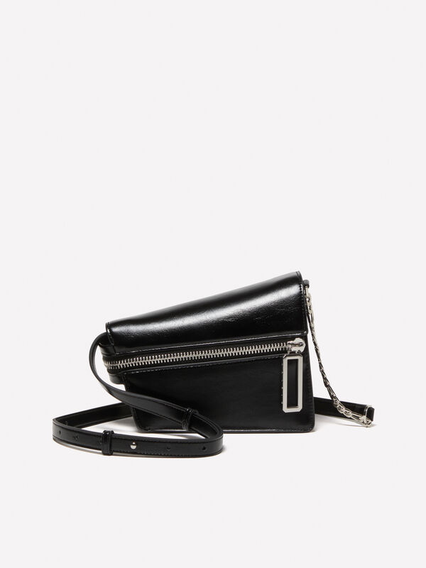 Black small asymmetric bag - women's shoulder and crossbody bags | Sisley