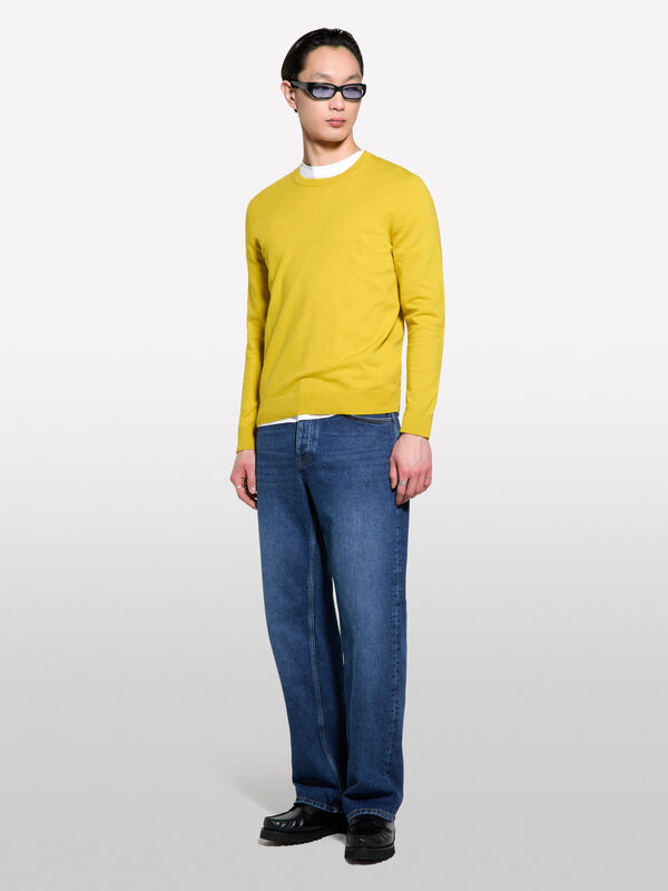 Lime regular fit sweater - men's crew neck sweaters | Sisley