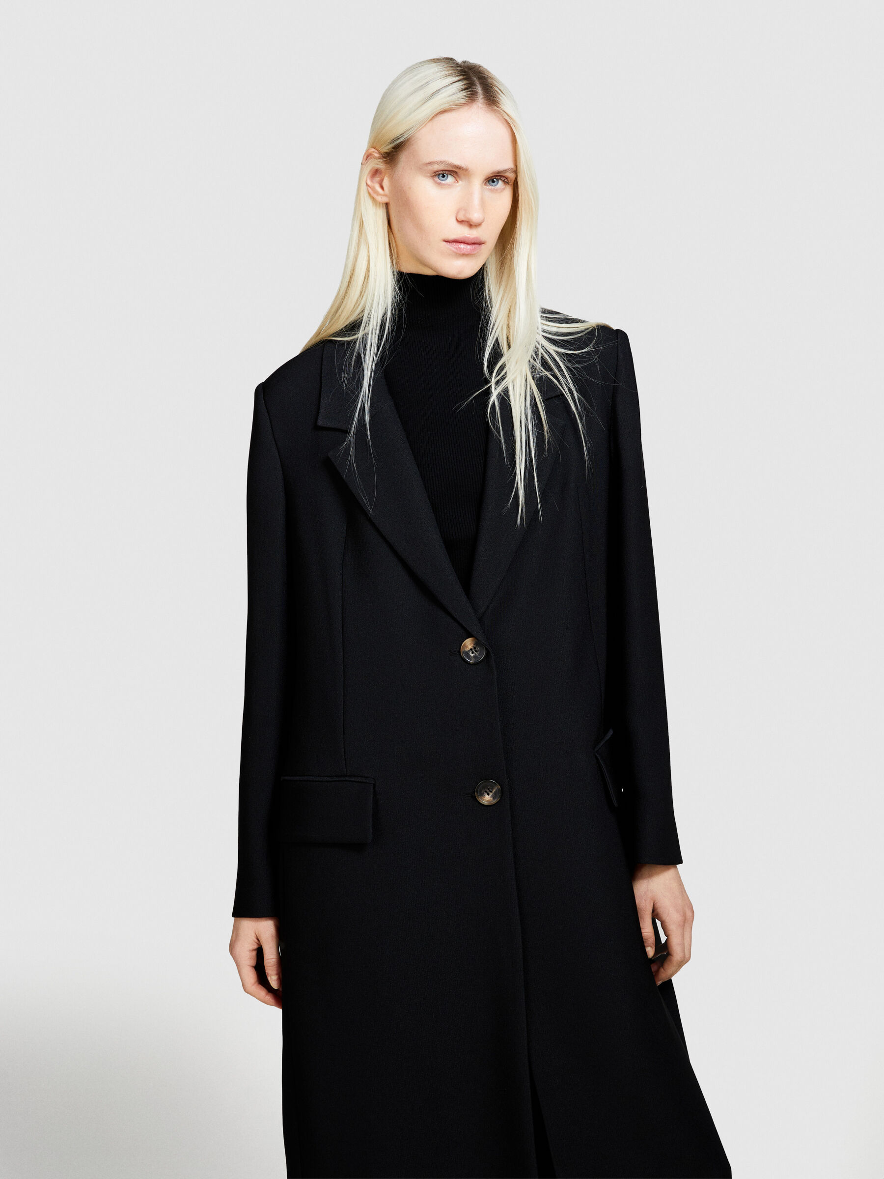 Womens duster coat black sales