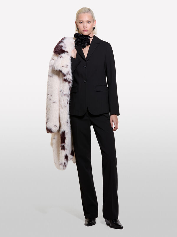 Black flare fit trousers - women's flared trousers | Sisley