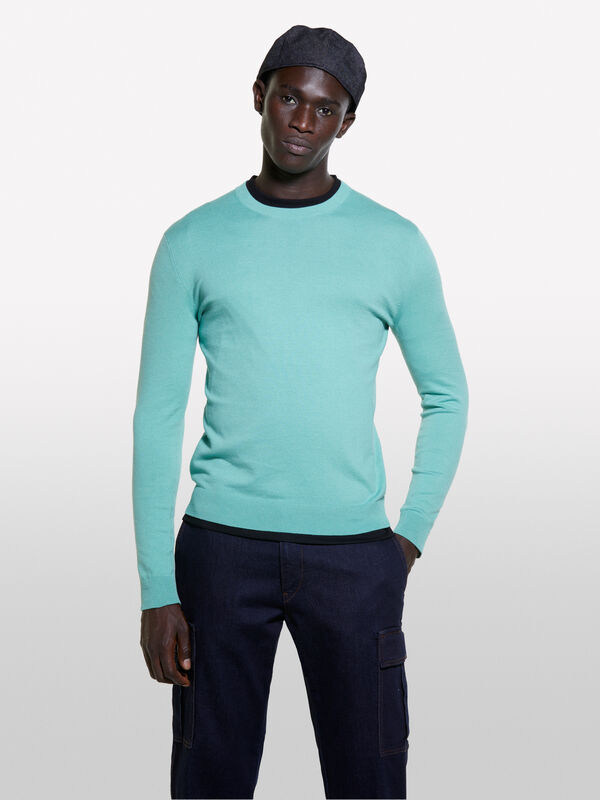 Solid colored sweater - men's crew neck sweaters | Sisley