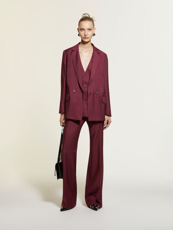 Blush pink striped blazer - women's blazers | Sisley