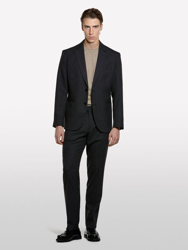 Black slim comfort fit blazer - men's blazers | Sisley
