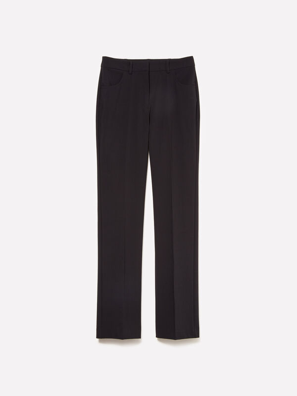 Black straight trousers - women's regular fit trousers | Sisley