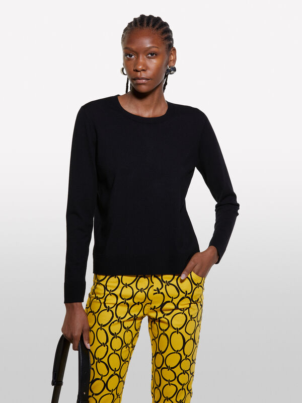 Black crew neck sweater - women's crew neck sweaters | Sisley