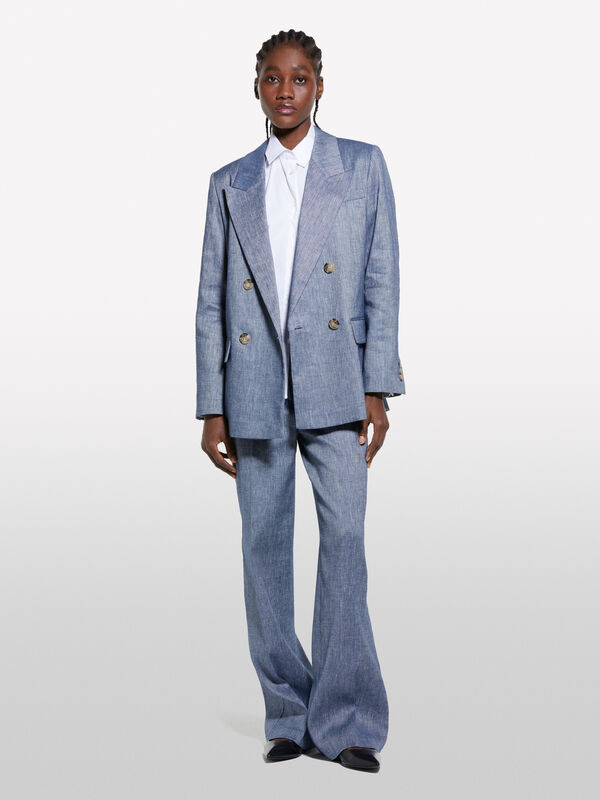 Denim effect palazzo trousers - women's palazzo trousers | Sisley