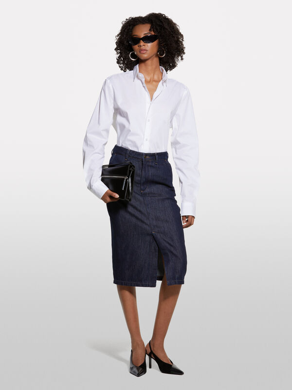 White slim fit shirt - women's shirts | Sisley