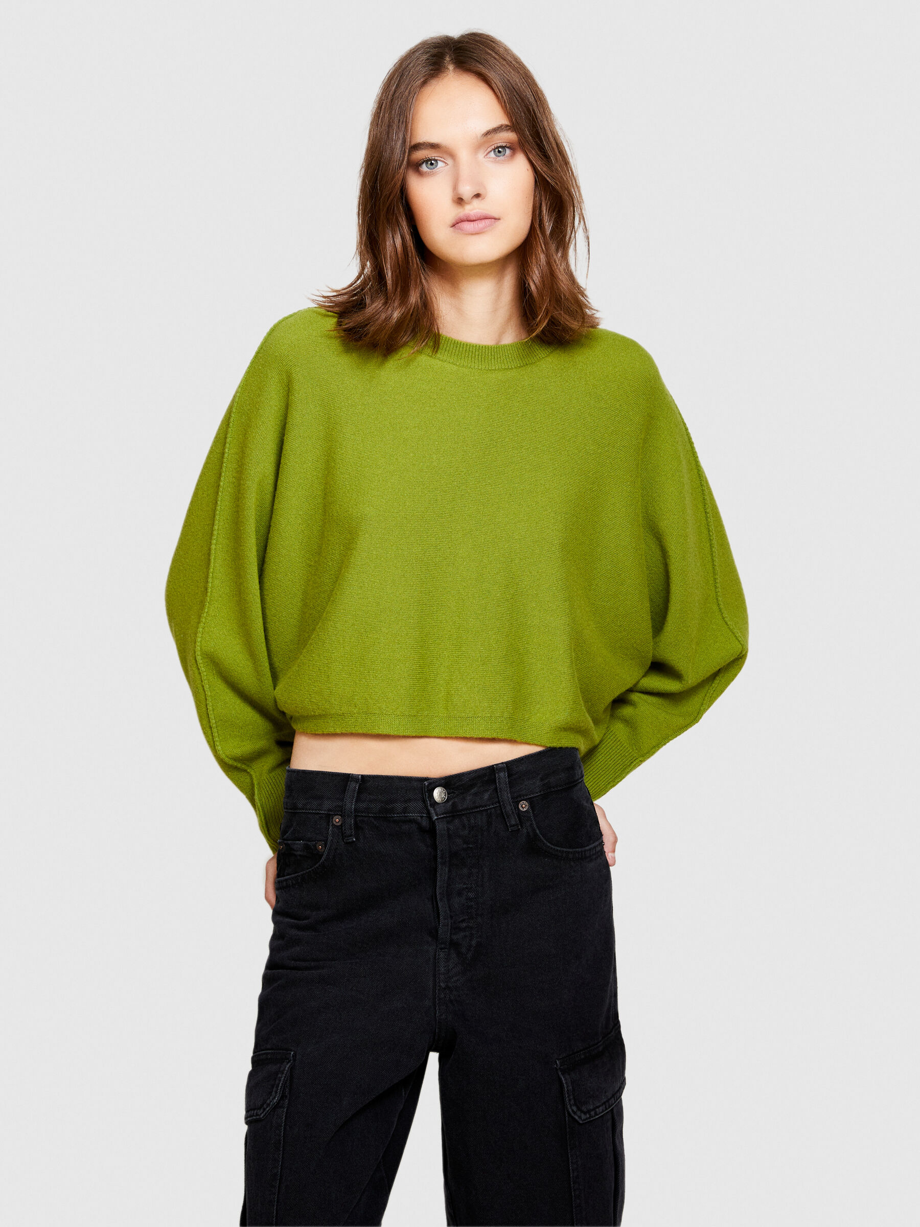 Olive green deals crop sweater