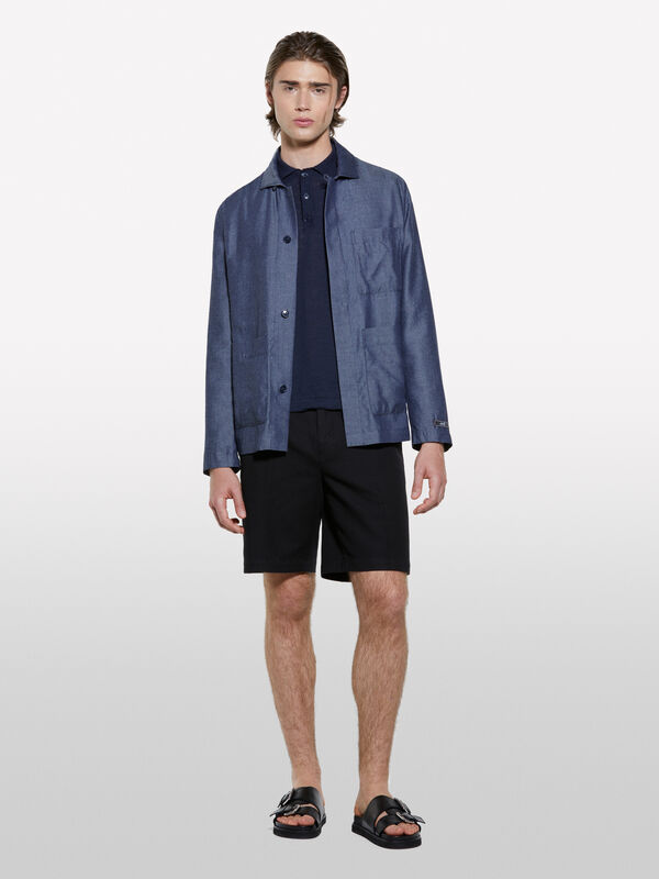 Black regular fit bermudas - men's shorts | Sisley