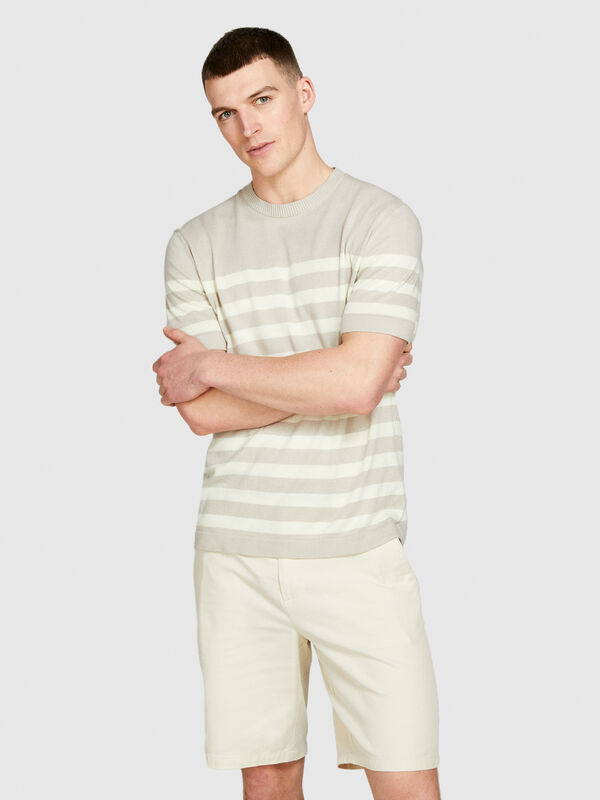 Striped knit t-shirt Men