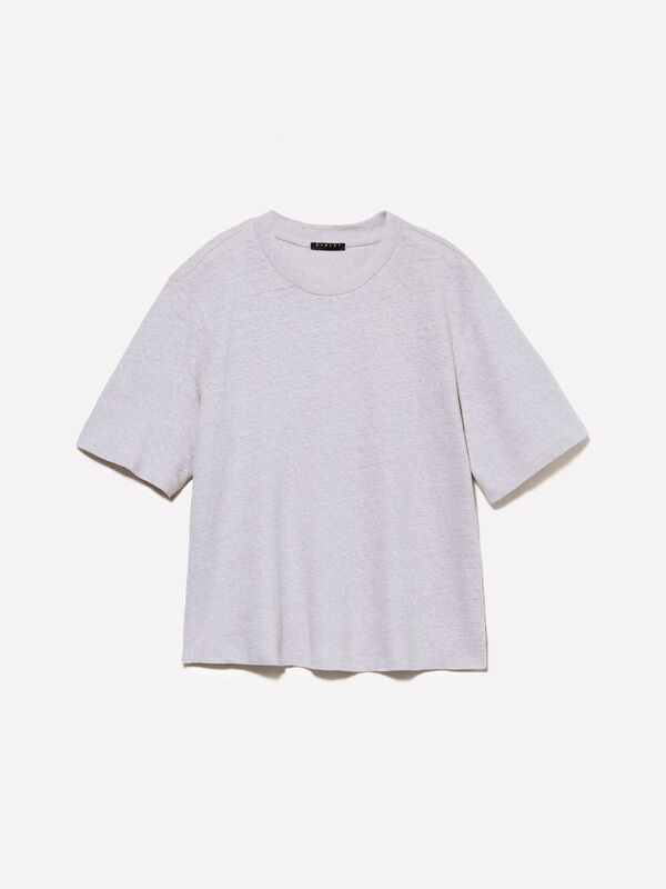 Gray cropped t-shirt - women's short sleeve t-shirts | Sisley