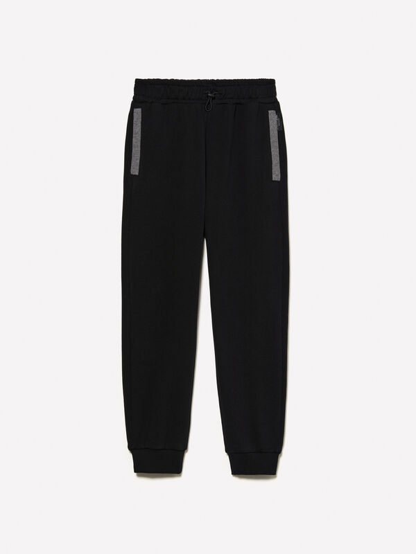 Black clashing jogger sweatpants - boys' trousers | Sisley Young