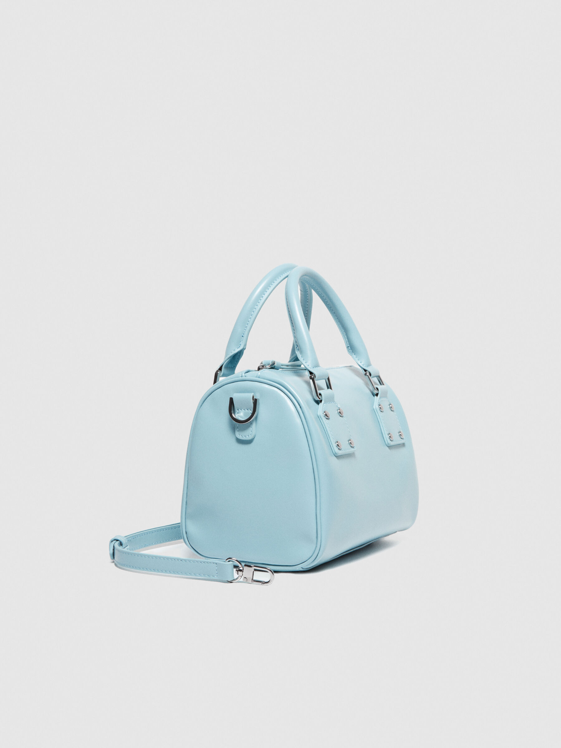 Mini vanity style handbag with shoulder strap