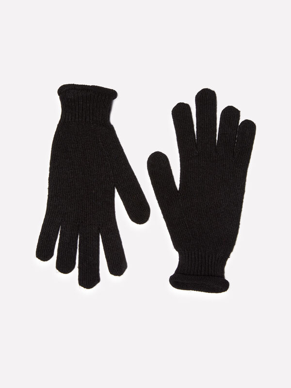 Black gloves in cashmere blend - women's gloves | Sisley