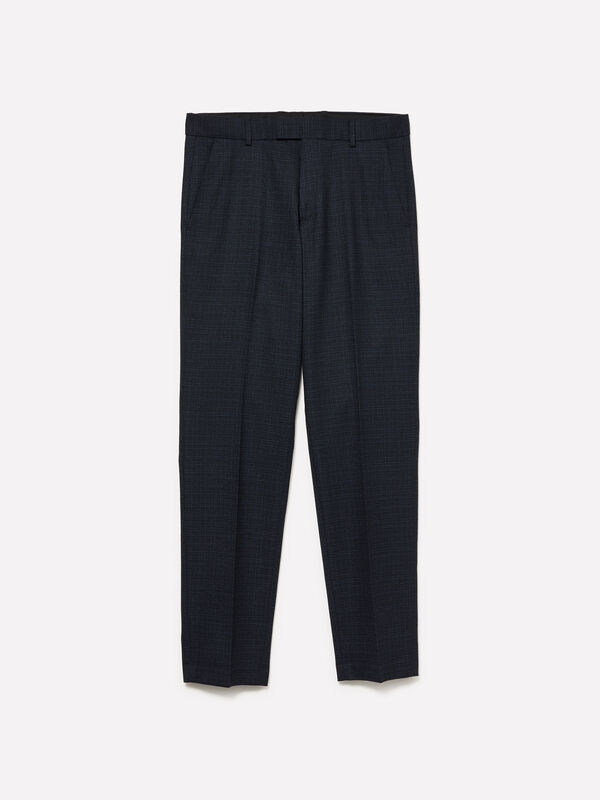 Dark blue slim comfort fit chinos - men's chino trousers | Sisley