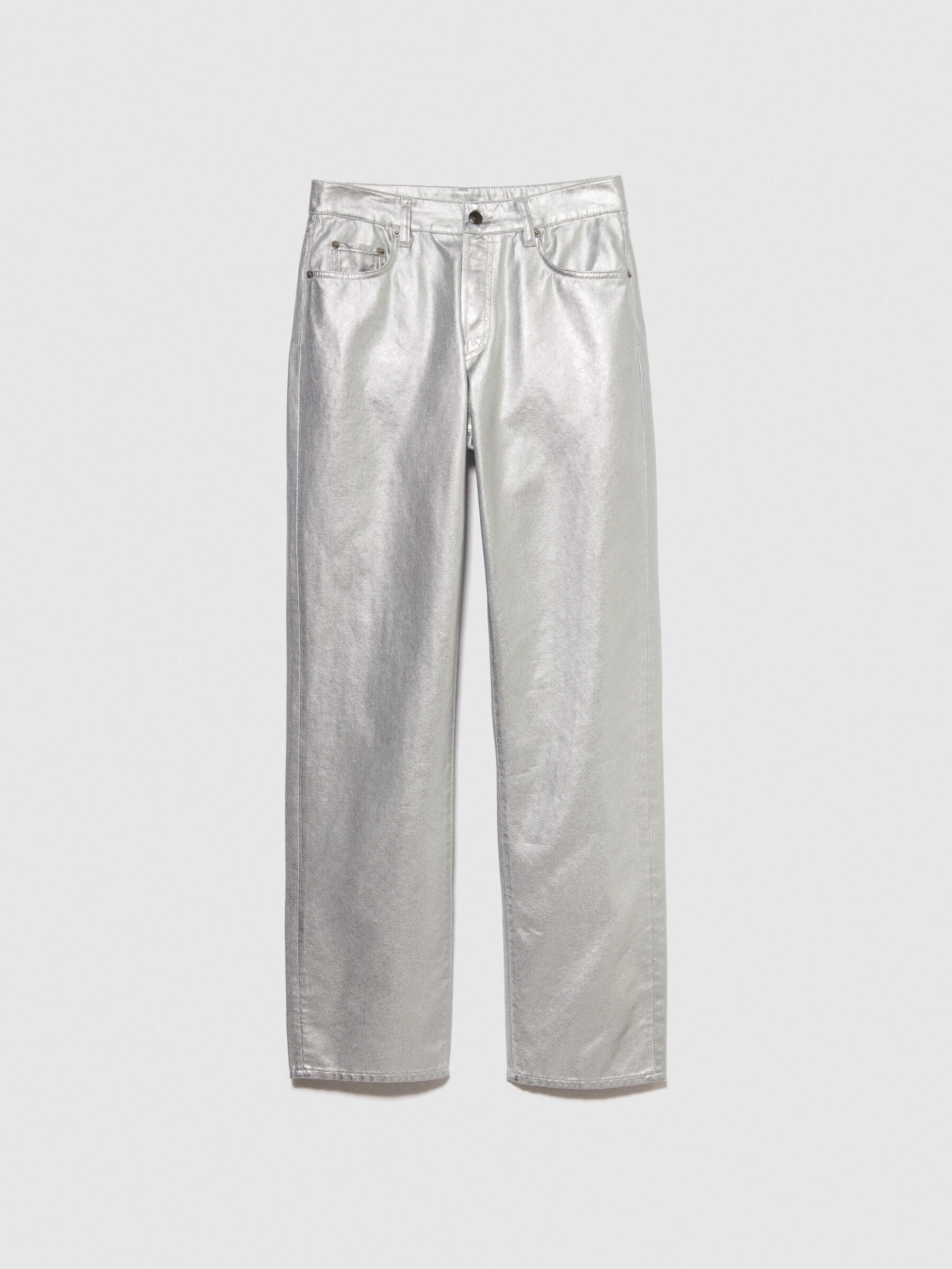 Metallic boyfriend jeans Silver Sisley