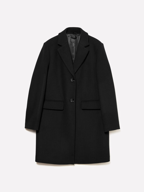 Black midi coat - women's coats | Sisley