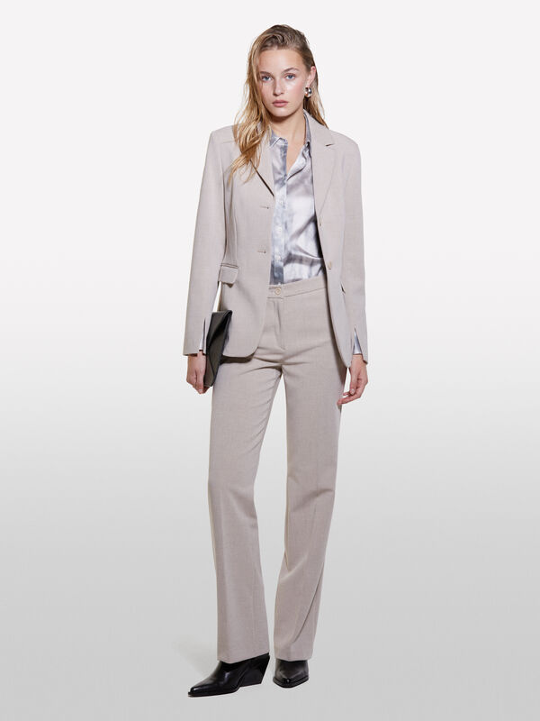 Beige slim fit blazer - women's blazers | Sisley