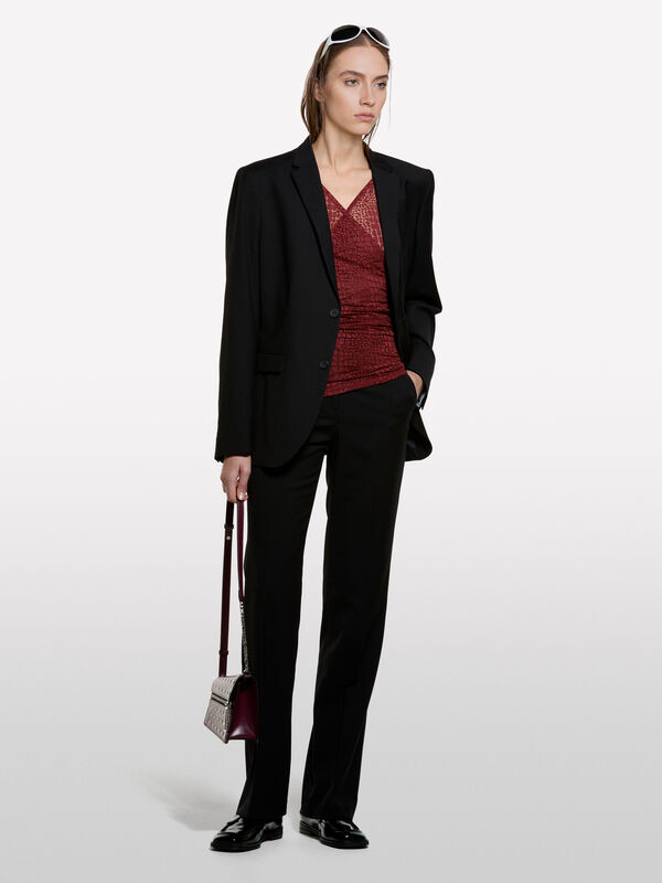 Slim flare fit trousers - women's flared trousers | Sisley