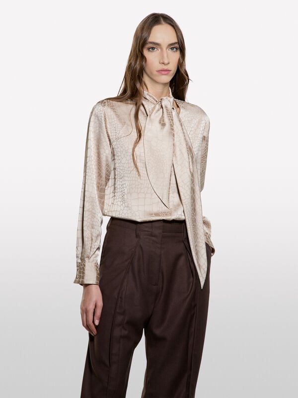 Blouse with scarf - women's blouses | Sisley