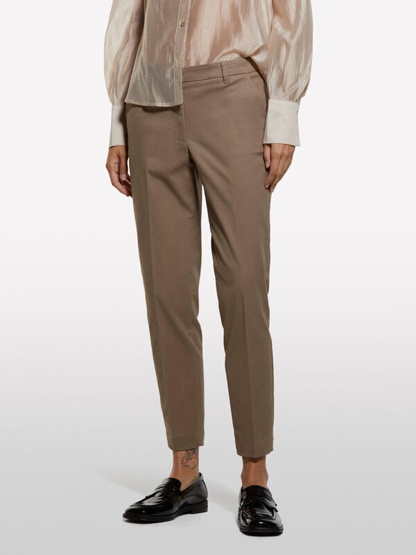 Brown slim fit chinos Brown slim fit chinos - New Collection Women | Sisley
