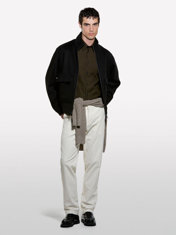 Dark flannel shirt - men's regular fit shirts | Sisley