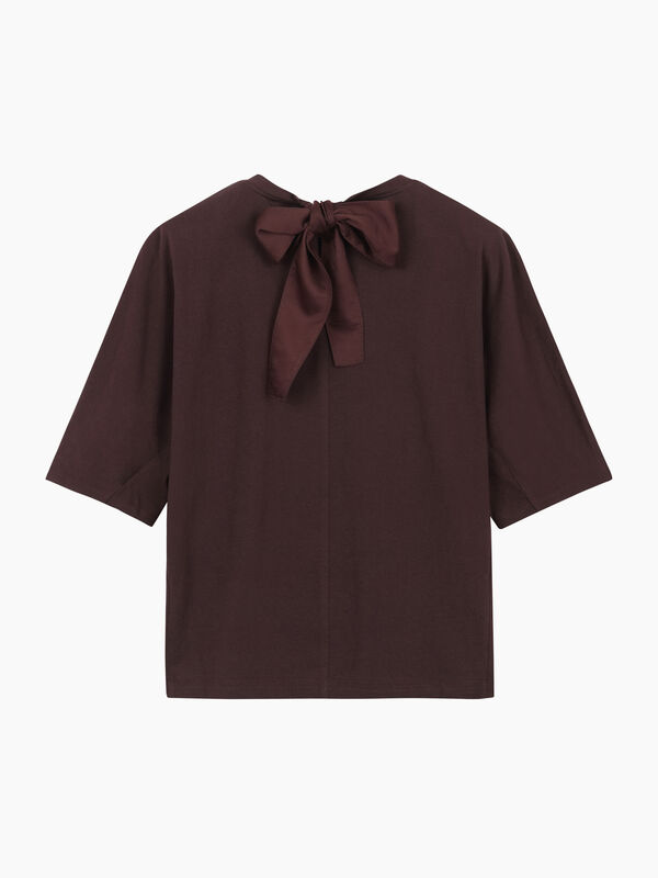 T-shirt with bow - sisley k short sleeve t-shirt | Sisley K