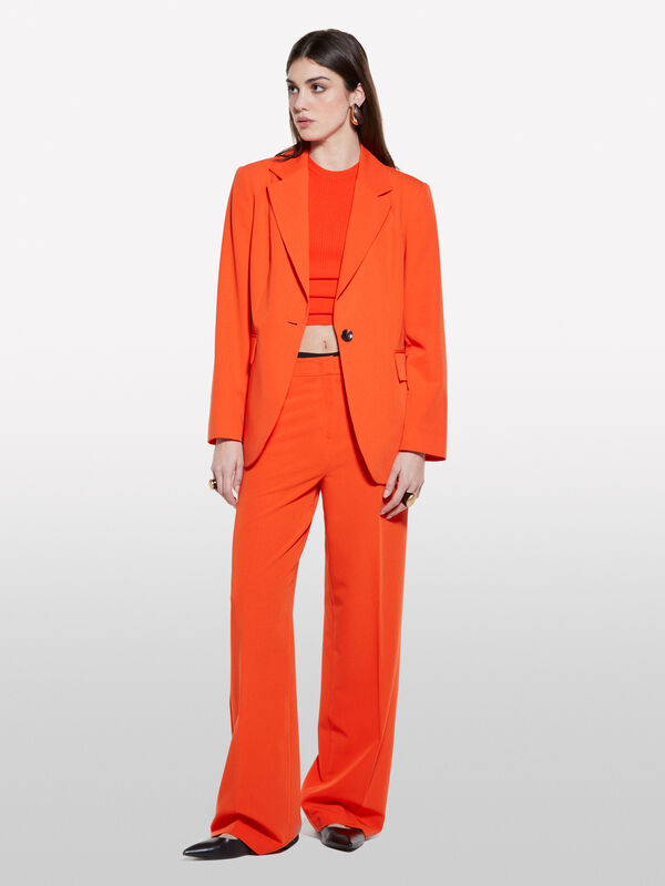Orange regular fit blazer - women's blazers | Sisley