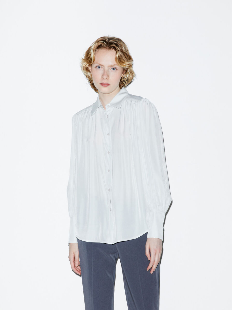 Satin shirt Women image number null