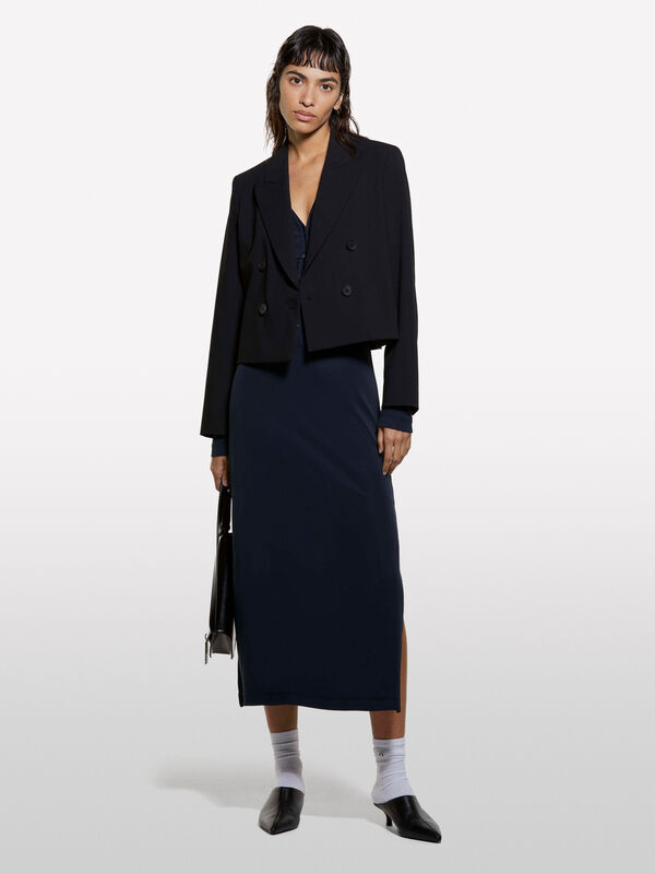 Black Spencer double-breasted blazer - women's blazers | Sisley