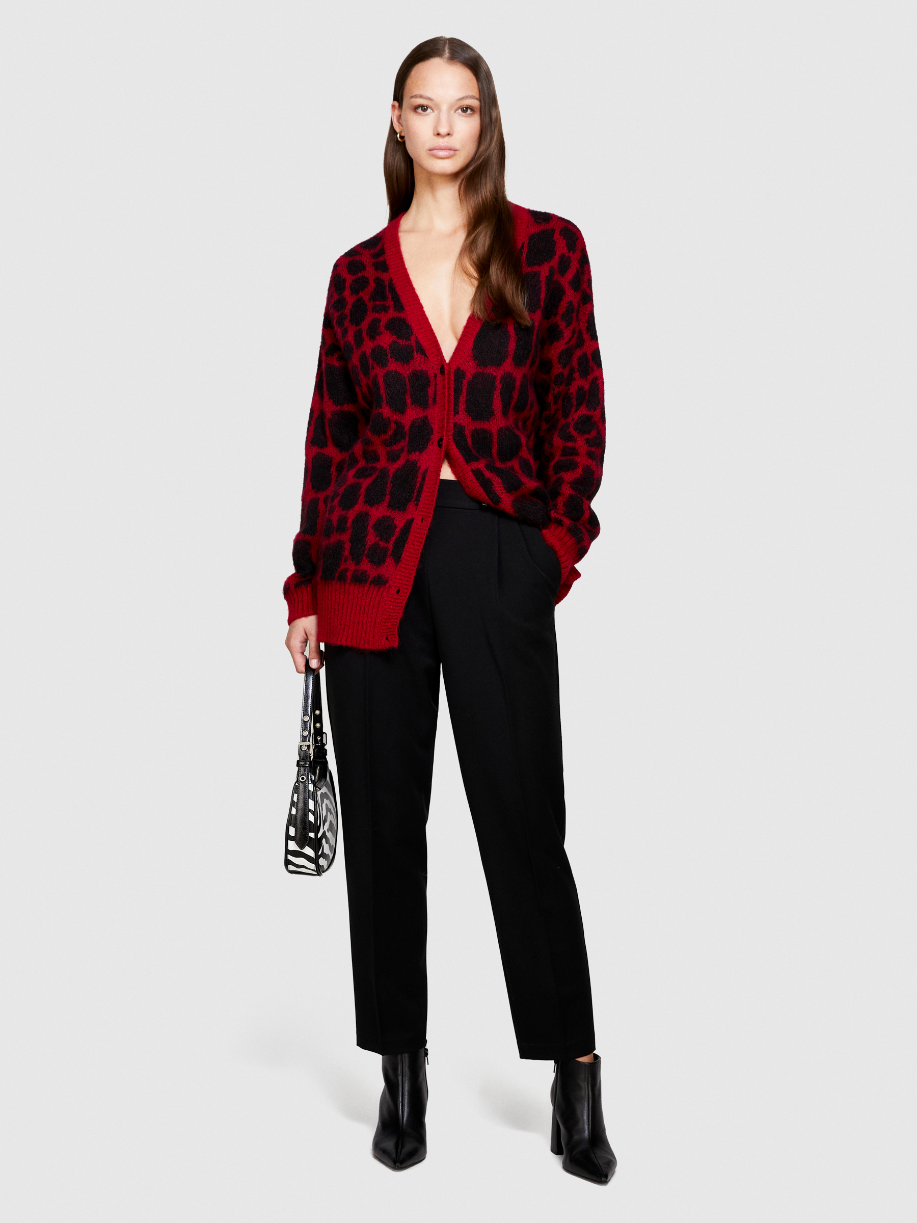 Animal print cardigan Red Sisley
