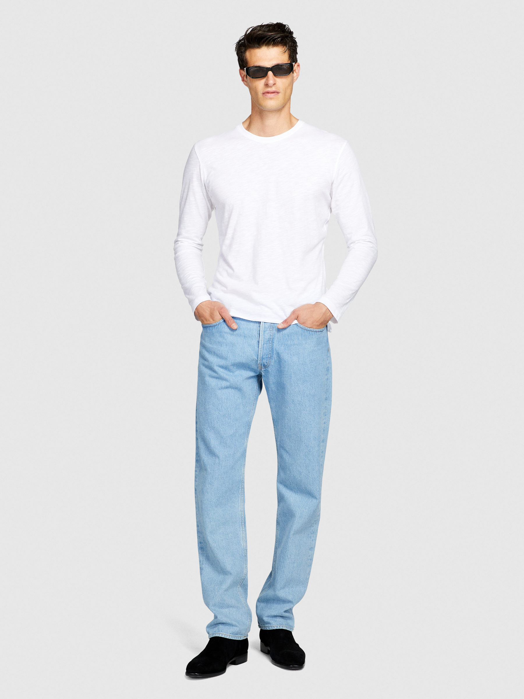 Sisley - Long Sleeve T-shirt, Man, White, Size: S