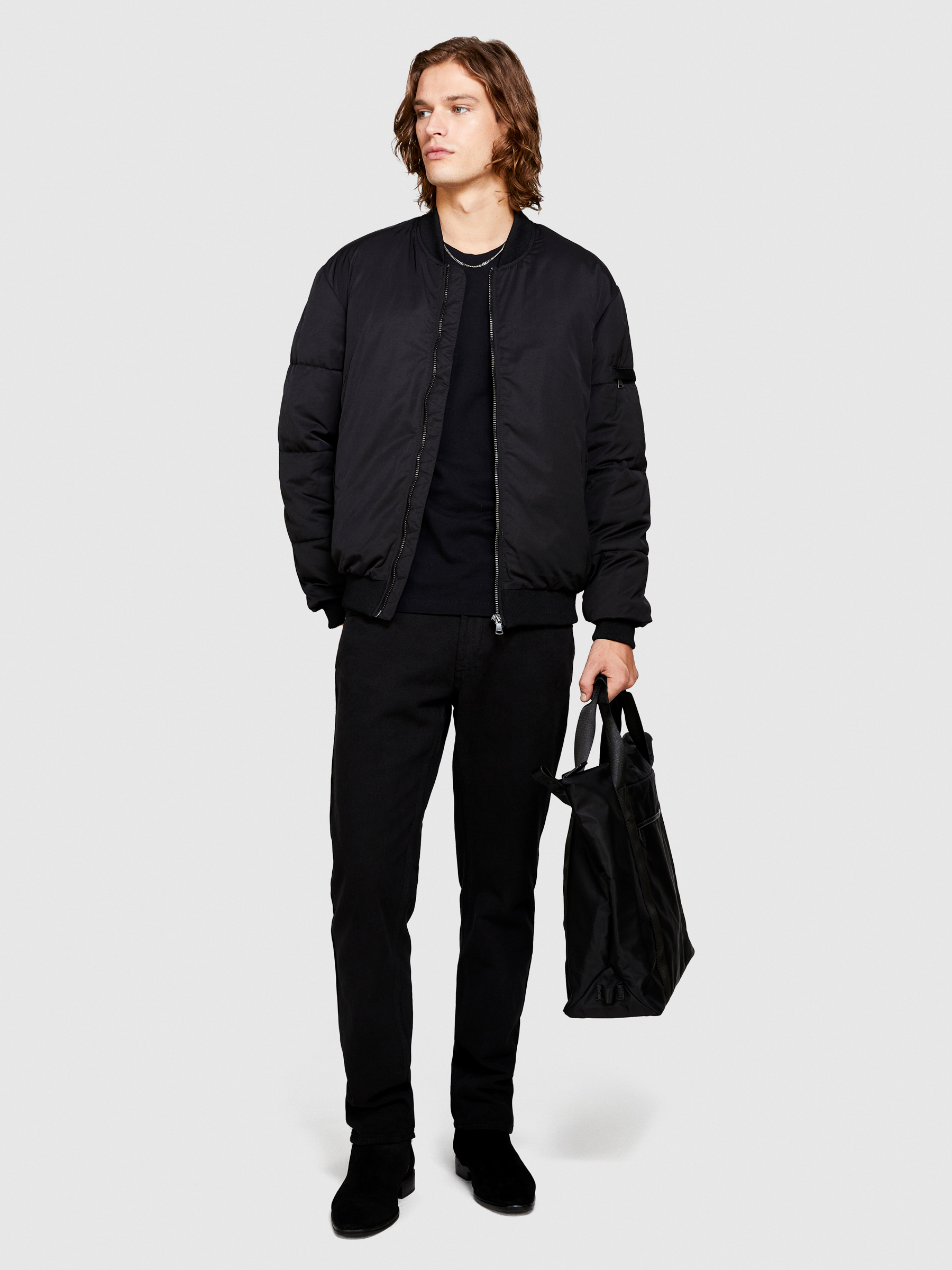 Sisley - Stockholm Trousers In Colored Denim, Man, Black, Size: 31
