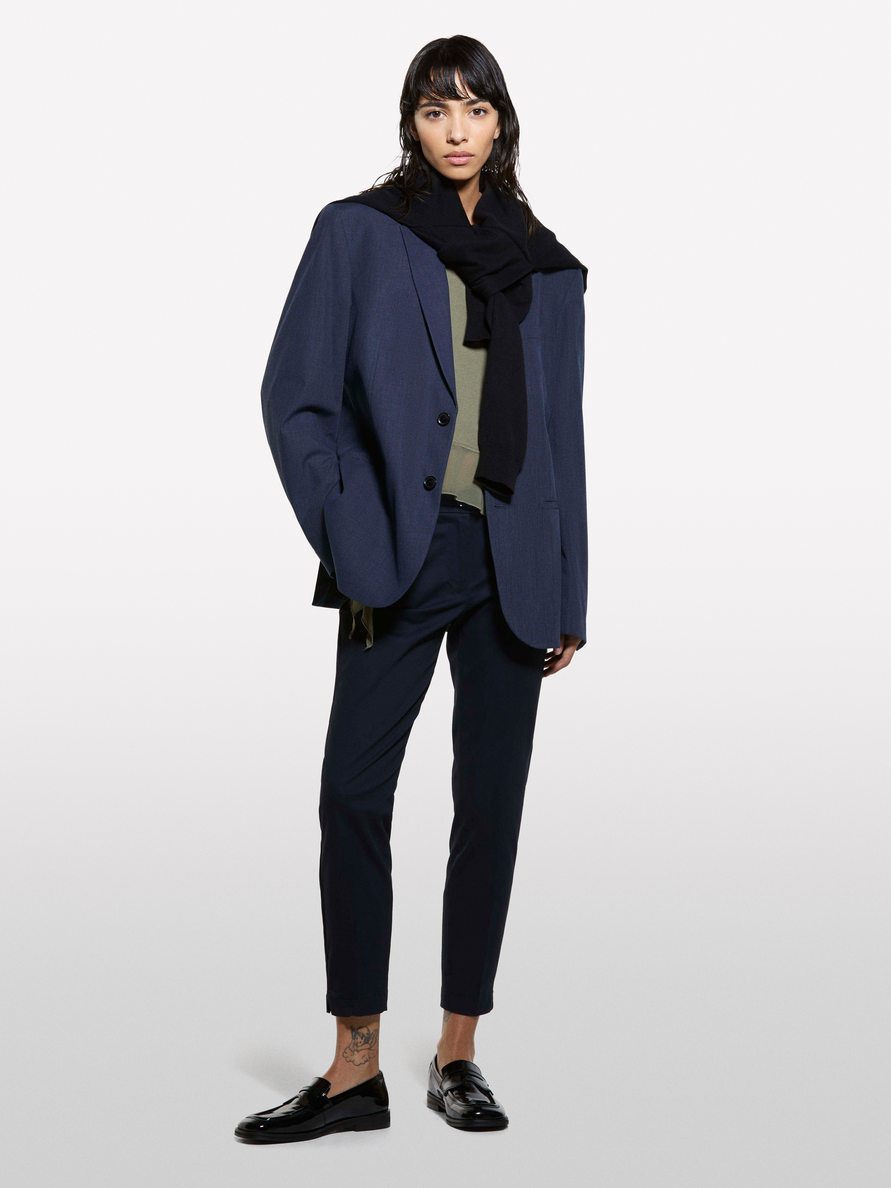 Sisley - Pantalon Chino Bleu Foncé Coupe Slim, Femme, Bleu Foncé, Taille: 40