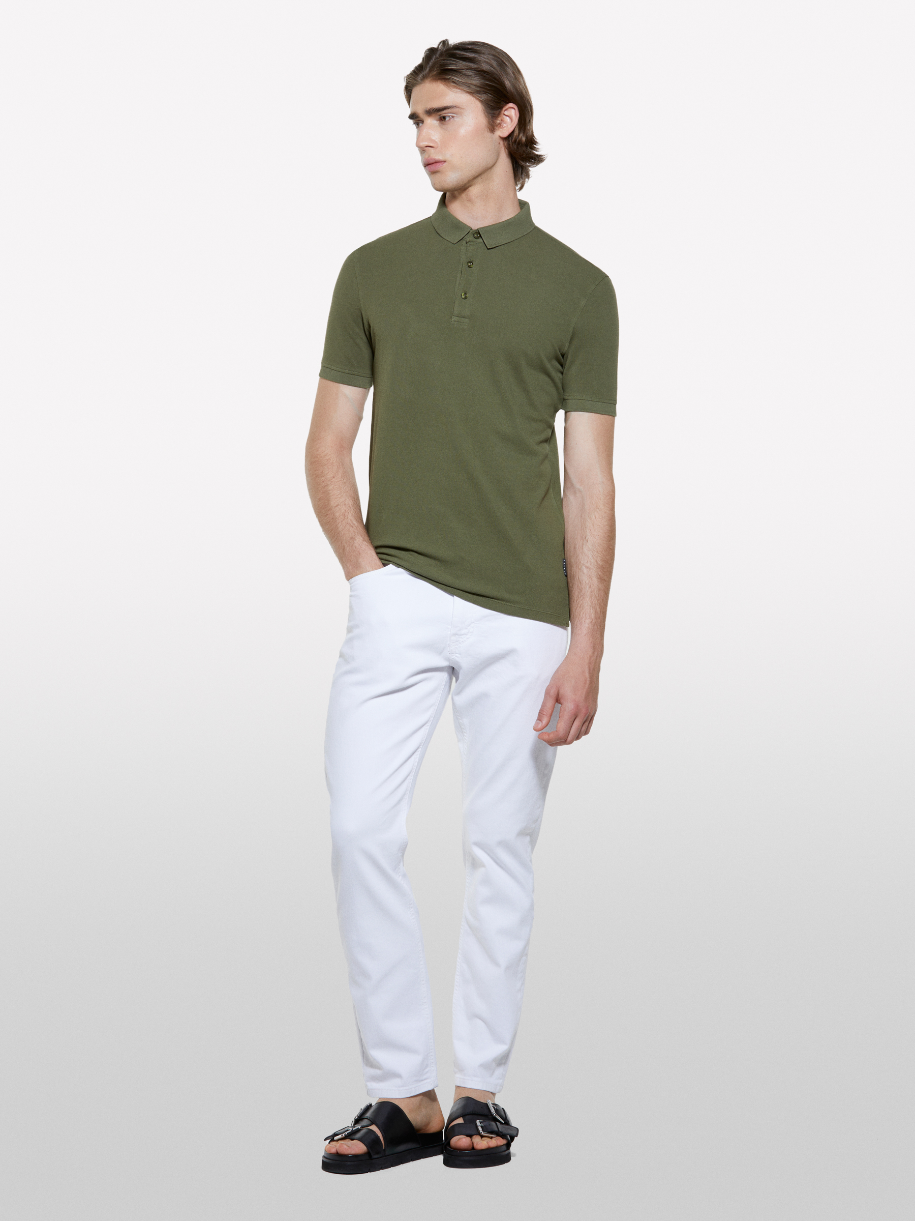Sisley Sisley - Πόλο Πράσινο Militaire Από 100% Βαμβακερό, άρρεν, Χακι, μέγεθος: EL