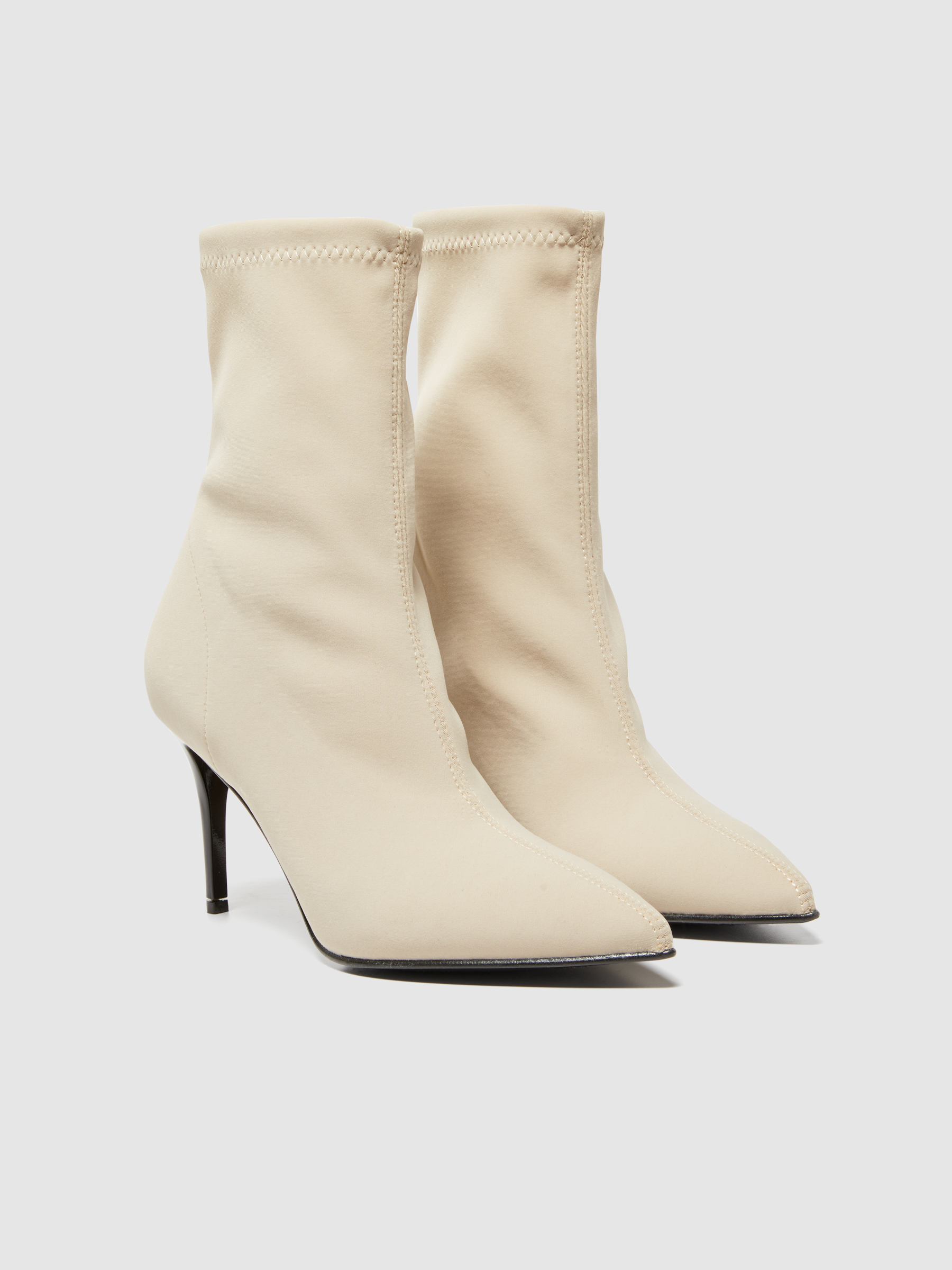 Sisley - Sock Ankle Boots, Woman, Creamy White, Size: 39